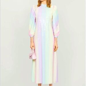 Olivia Rubin Edie Sequined Rainbow Dress Size 2